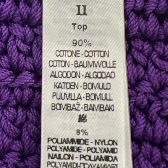 Forte Forte Women's Purple Crochet Knit Self Tie Top (US 6-M) NWT Boho Festival - Picture 8 of 9